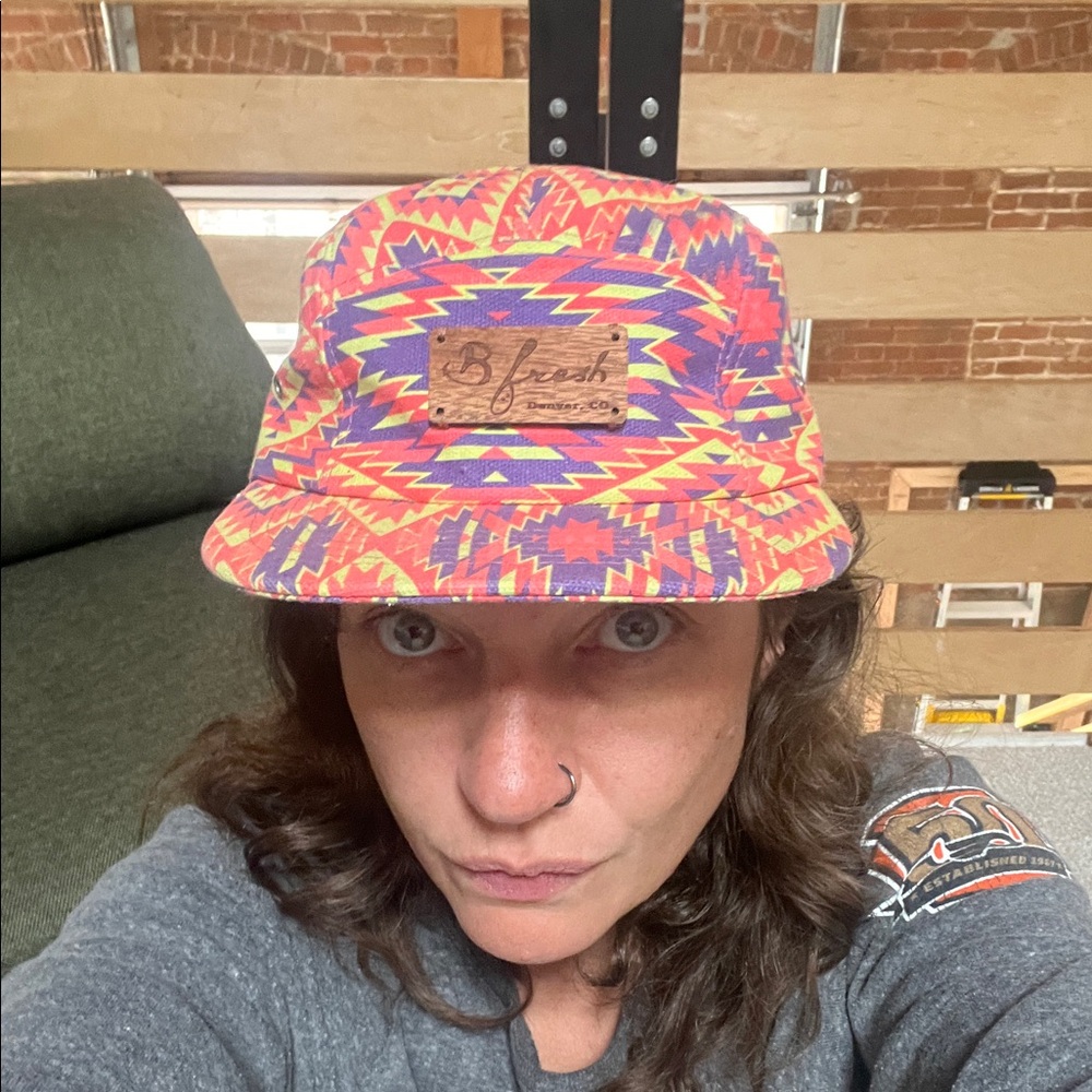 B fresh Denver - Vibrant geometric pattern 5 Panel style Cap worn only once